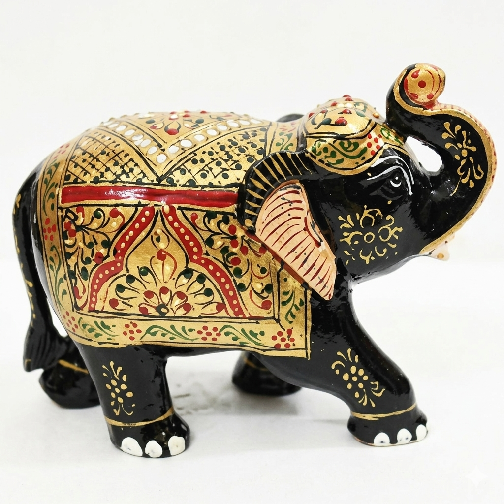 ELEPHANT EMBOSED STONE PAINTED