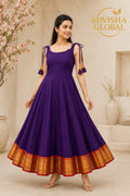 Elegant Long Maxi Gown with shoulder Nod Tie-Up